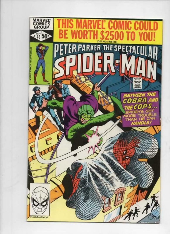 Peter Parker SPECTACULAR SPIDER-MAN #46 VF/NM, Cobra 1976 1980 more in store 