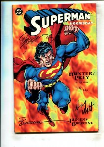 SUPERMAN/DOOMSDAY HUNTER/PREY #1  TPB (9.2) 3 SIGNATURES W/COA!! 1994