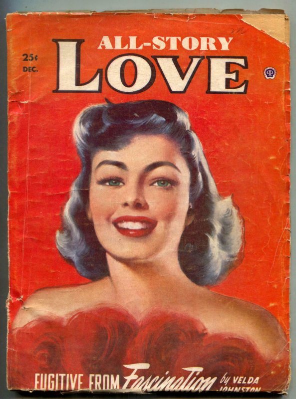 All-Story Love Pulp December 1952- Fugitive From Fascination G/VG