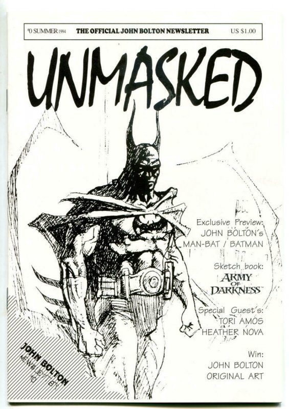 UNMASKED #0, NM, John Bolton Newsletter, Army of Darkness, Batman, 1994