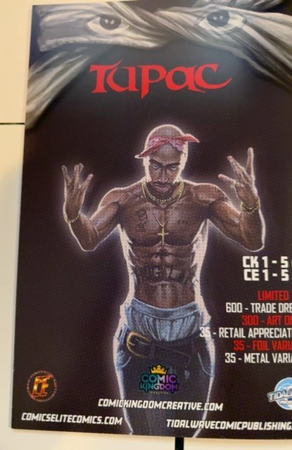 TIDAL WAVE COMICS TUPAC #1 TRADE VARIANT BLACK COVER RAPPER K78