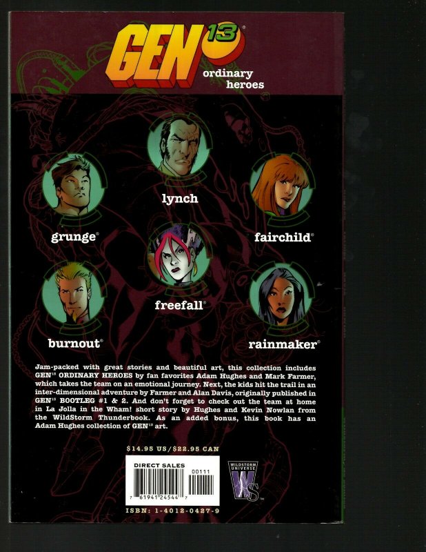 Gen 13: Ordinary Heroes Wildstorm Comic Book TPB Graphic Novel Adam Hughes J402