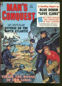 MAN'S CONQUEST JANUARY 1960-WAR-CRIME-CHEESECAKE PICTURES-VG+