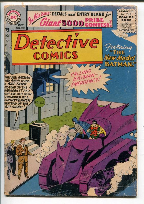 DETECTIVE #236 1956-DC COMICS-BATMAN-ROBIN-1ST SILVER AGE-1ST BAT-TANK-good