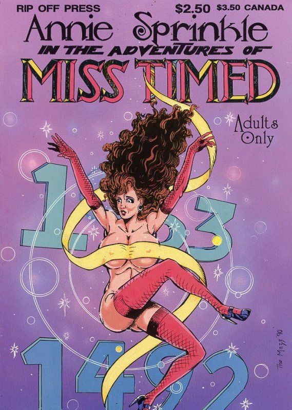 Annie Sprinkle Adventures Miss Timed #1 1990 Rip Off  Adult Comic Grade VF 8.0