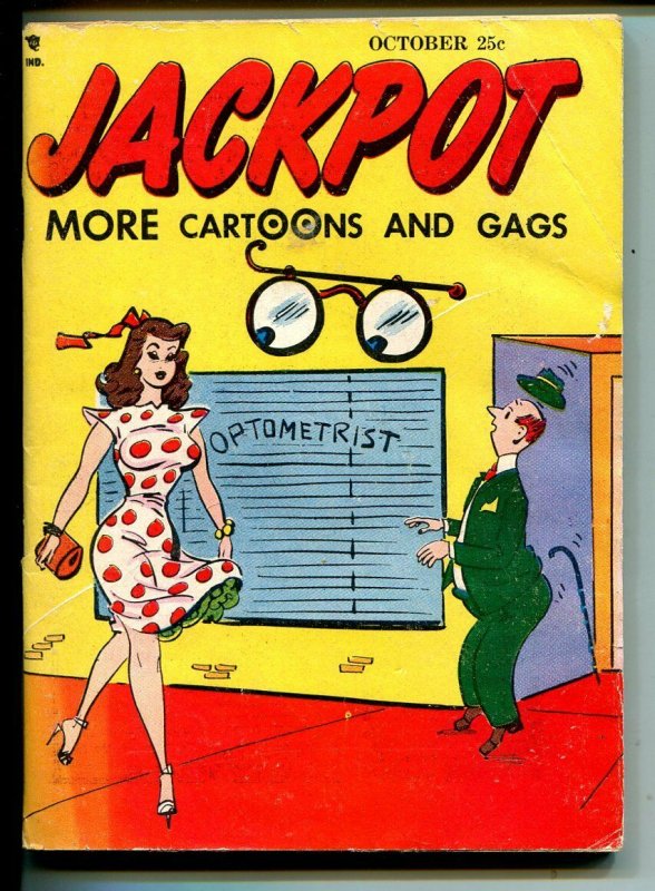 Jackpot 10/1950-Youthful Mags-jokes-spicy cartoons-rare issue-VG