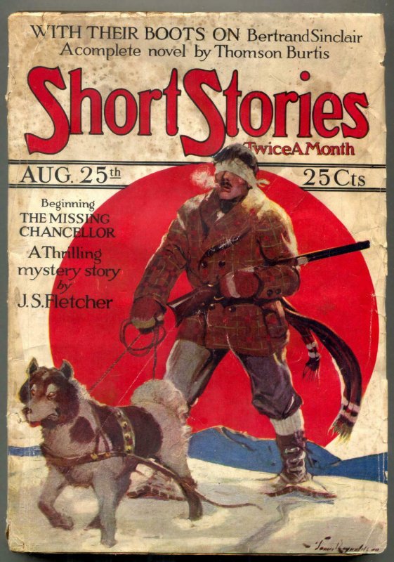 Short Stories Pulp August 25 1926- Missing Chancellor- VG-