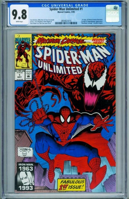 Spider-Man Unlimited #1 CGC 9.8  First Maximum Carnage-Marvel 3804823016