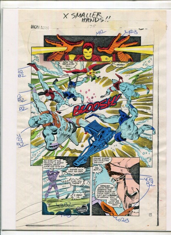 Iron Man #175 p.17 1983 Color Guide art by Bob Sharen