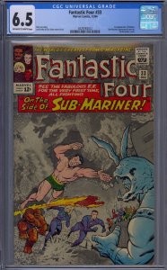 FANTASTIC FOUR #33 CGC 6.5 1ST ATTUMA SUB-MARINER JACK KIRBY