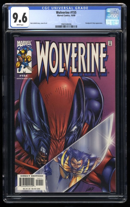 Wolverine #155 CGC NM+ 9.6 White Pages Deadpool!