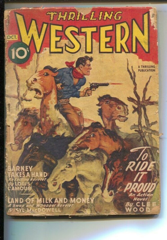 Thrilling Western Pulp 10/1946-Stampede cover-Barney Takes A Hand by Louis ...