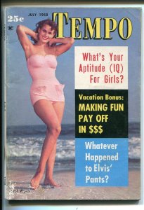 MAG: Tempo 7/1958-Sports Report-mini-mag-pin-ups-cartoons-current events-G