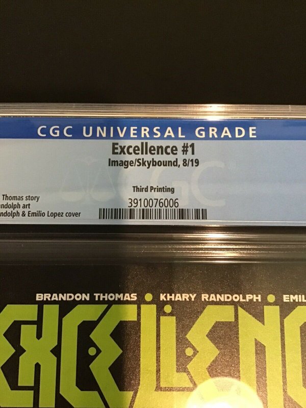 EXCELLENCE #1 CGC 9.8 WHITE PAGES 3RD PRINT - ONLY 9.8 IN CGC!!!