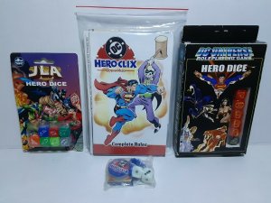 DC UNIVERSE HERO DICE, JLA DICE & DC HEROCLIX HYPERTIME GAME - FREE SHIPPING