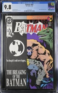 BATMAN #497 CGC 9.8 BANE BREAKS BATMAN'S BACK KNIGHTFALL 4002