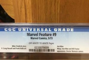 Marvel Feature 9 Cgc 9.8 Highest Graded 1/3 On Census!