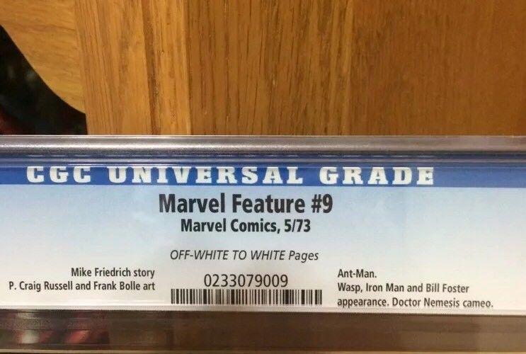 Marvel Feature 9 Cgc 9.8 Highest Graded 1/3 On Census!