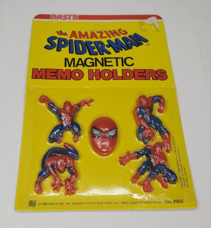 Vintage Spider Man Magnetic Memo Holder NM  1980 Unpunched 