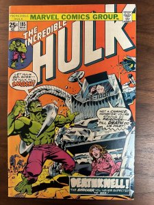 Incredible Hulk #185 FN Cover art by Herb Trimpe. Deathknell, (Marvel 1975)