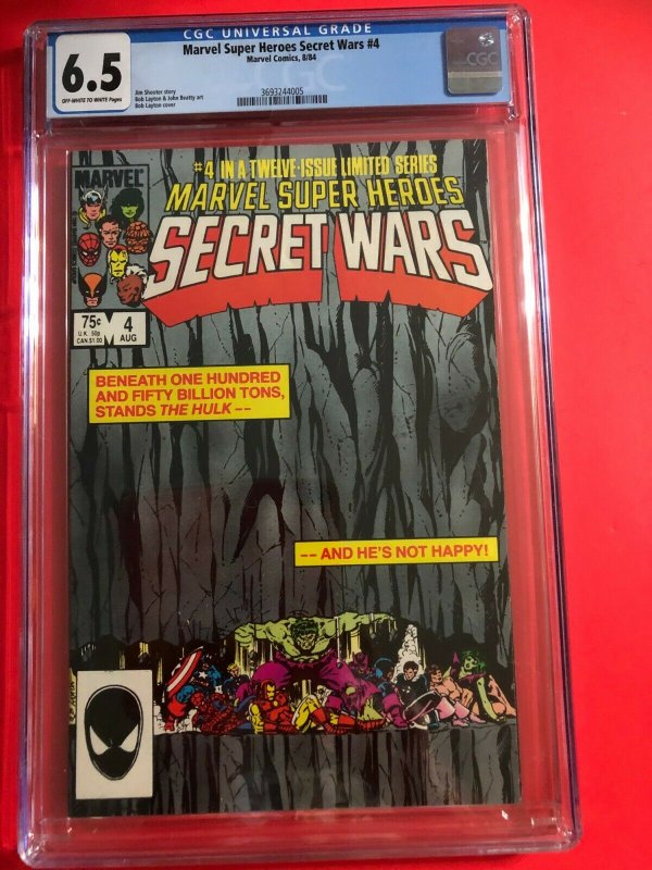 MARVEL SUPER HEROES SECRET WARS #4 CGC 6.5 OW/W MARVEL 8/84