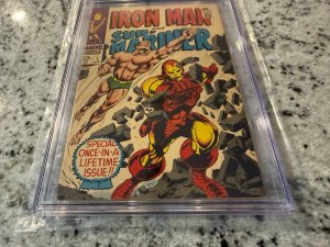 Iron Man & Sub-Mariner # 1 CGC Graded 7.5 Marvel Comic Book 1968 Silver Age JH33