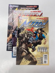 3 Superman Action Comics DC comic books #2 3 4 20 KM8