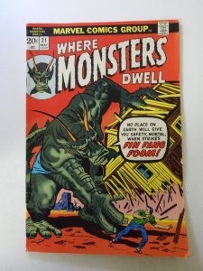 Where Monsters Dwell #21 (1973) FN/VF condition