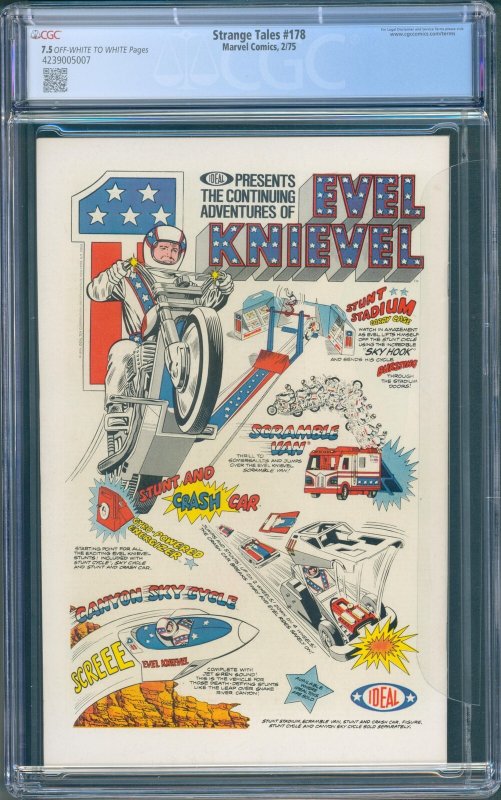 Strange Tales #178 (Marvel, 1975) CGC 7.5 — KEY