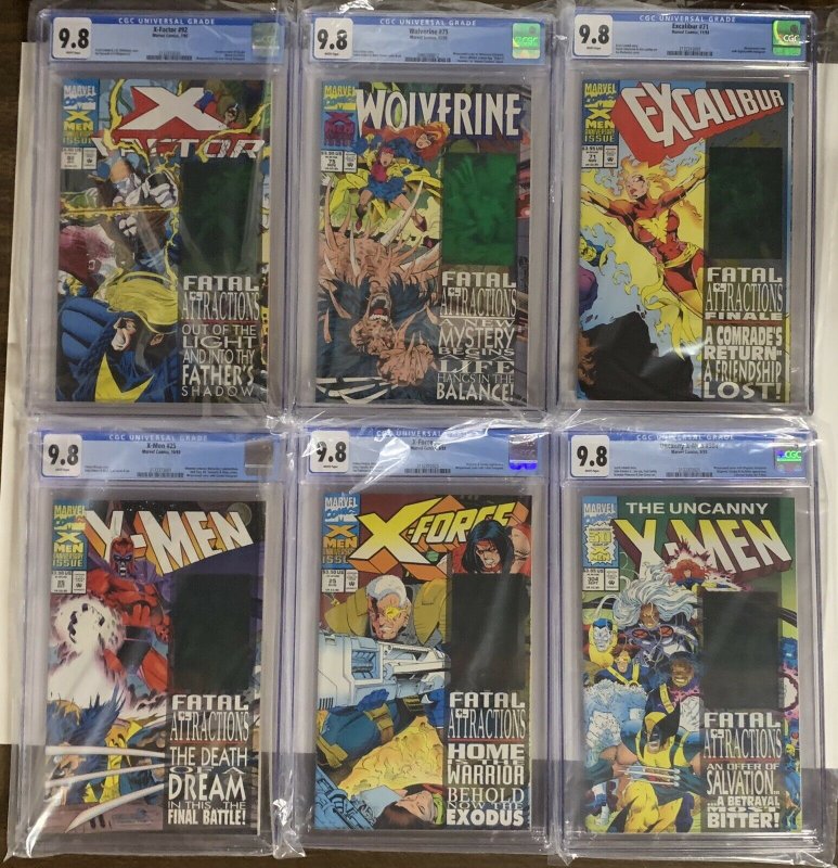 Fatal Attractions 1-6 Cgc 9.8 Uncanny X-men X-force Wolverine 25 304 75 71 92