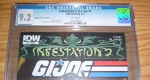 Infestation 2: G.I. Joe #1 CGC 9.2 retailer incentive variant - highest graded