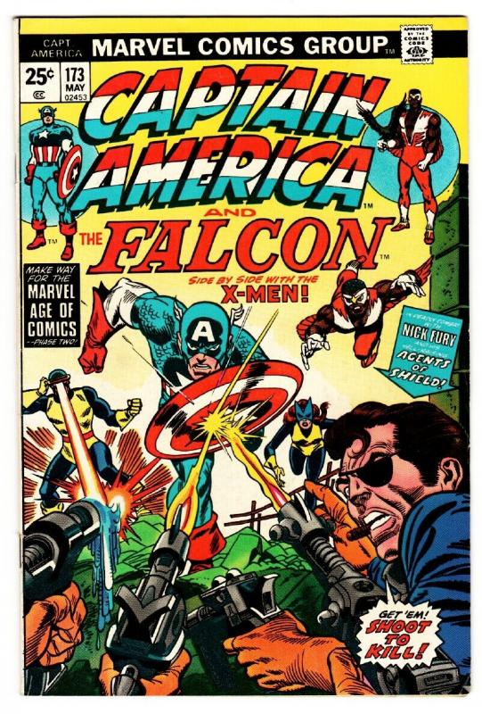 CAPTAIN AMERICA #173 X-Men - Falcon - Marvel - 1974