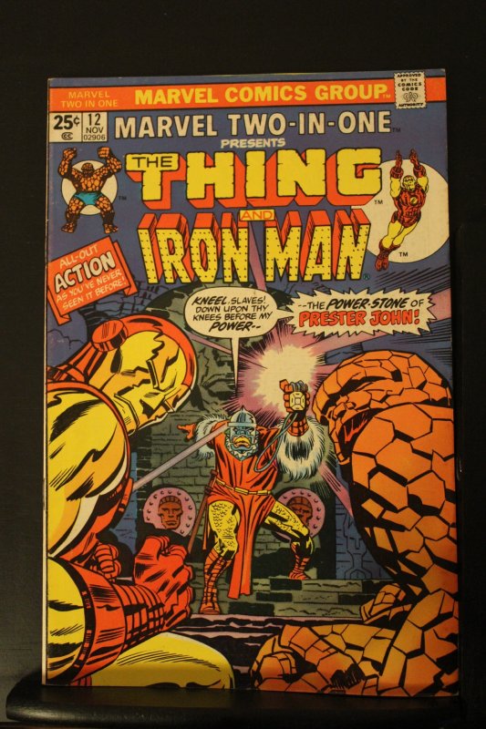 Marvel Two-in-One #12 1975 Mid-Grade VG/FN The Thing & Iron Man vs Prestor John!