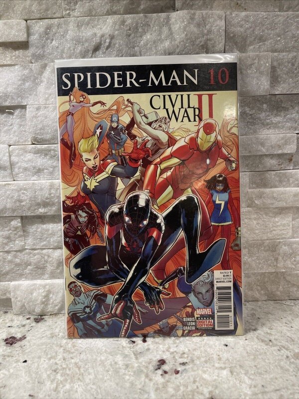 Spider-Man #10 Civil War II Miles Morales MCU Marvel Comics 2016 NM+
