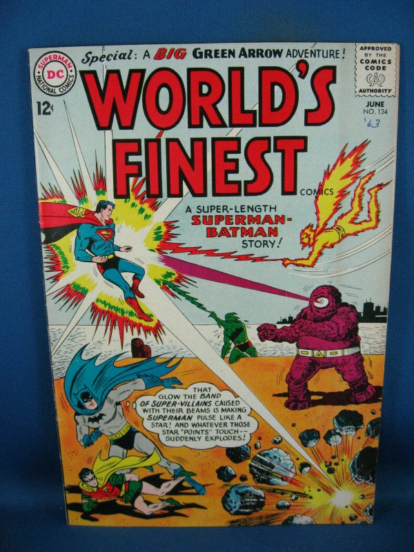 WORLDS FINEST 134 VF BATMAN SUPERMAN 1963