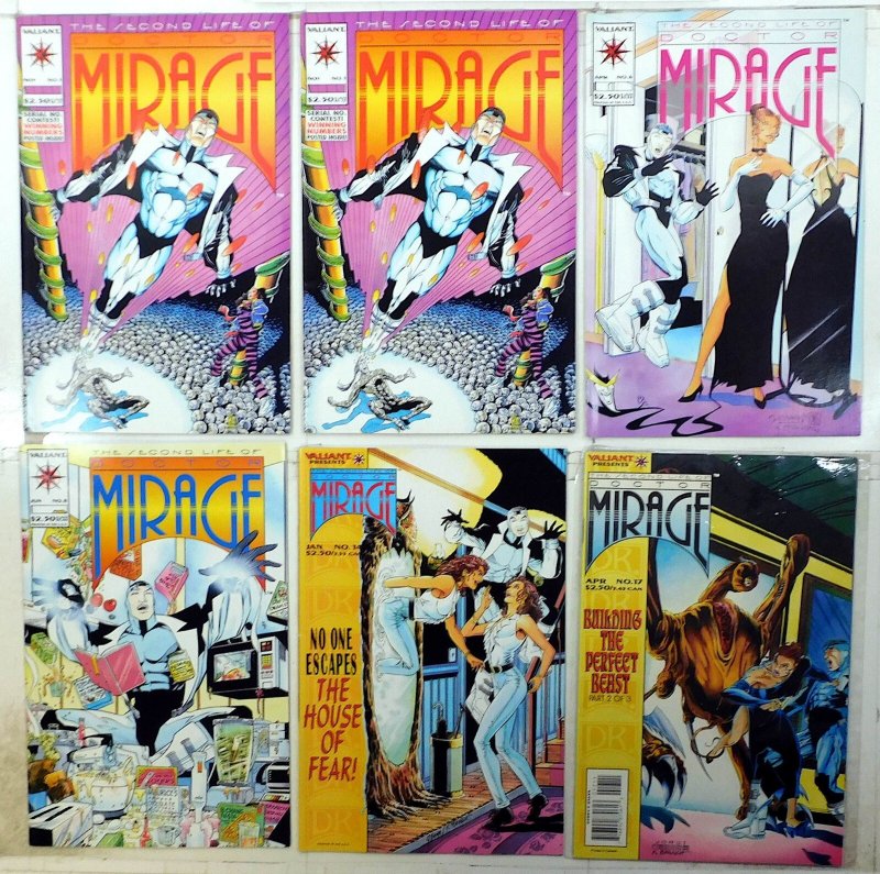 Second Life Doctor Mirage Lot 6 #1 x2, 6, 8, 14, 17 1993 Valiant Comics