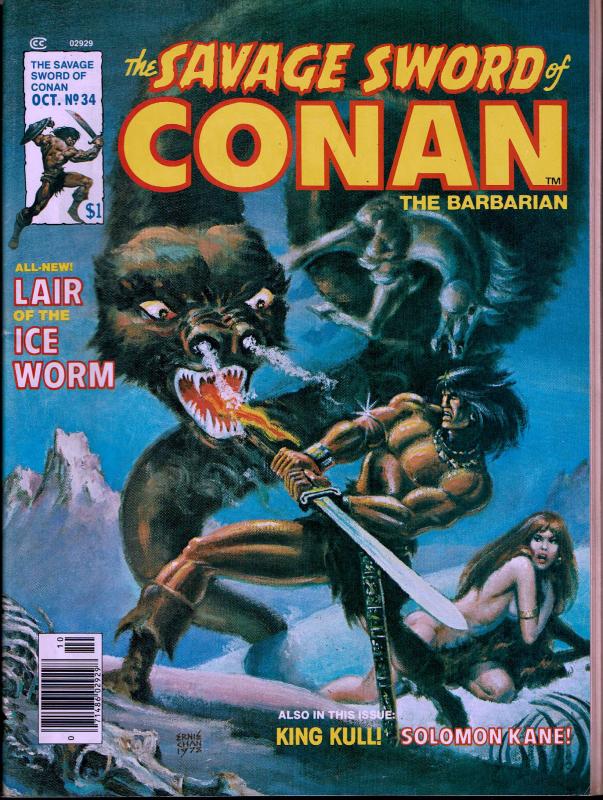 Savage Sword of Conan #34 - Early Conan Magazine - 6.0 or Better