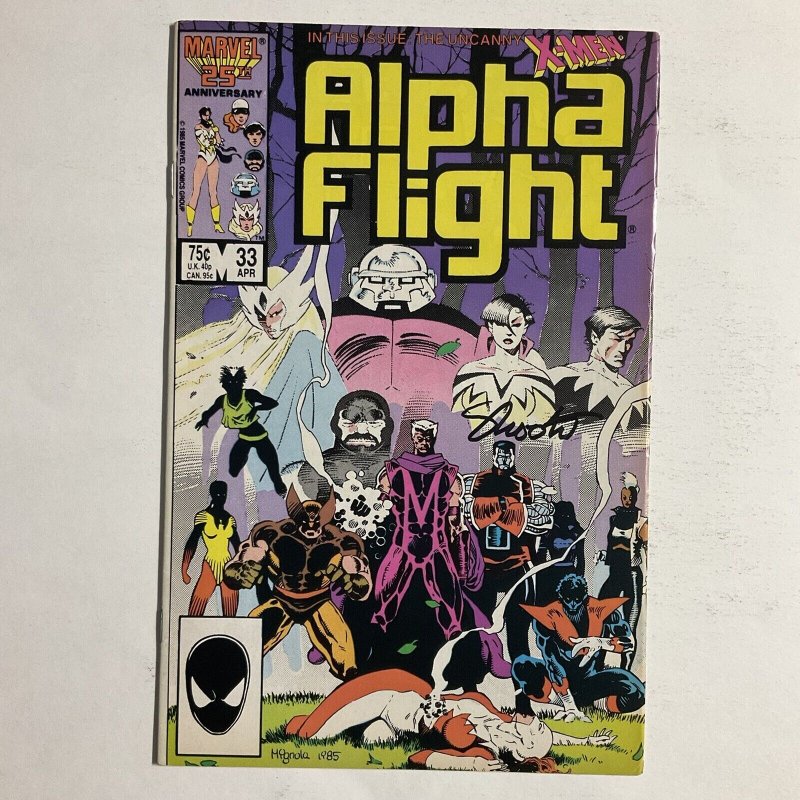 Alpha Flight 33 1985 Signed by Jim Shooter Marvel FN fine 6.0 Lady Deathstrike