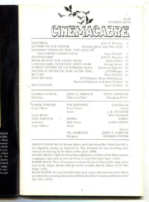 Cinemacabre fanzine #4 1981- Empire Strikes Back Star Wars