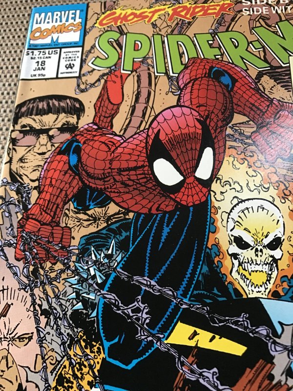 Spider-Man #18 : Marvel 1/92 NM-; Erik Larsen art & story, Ghost Rider x-over