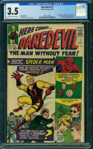 Daredevil 1  CGC 3.5 1st DD  ow/w pages! 