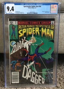 Marvel, Spectacular Spider-Man #64, 1st Cloak and Dagger, CGC 9.4, Wpgs,Newstand