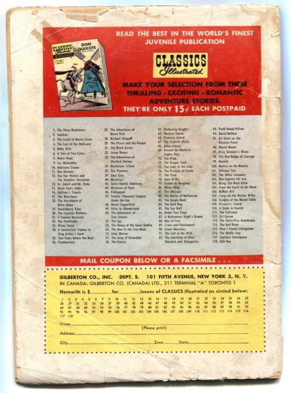 Classics Illustrated #5 HRN 118   - Gilberton  -P/FR - Comic Book