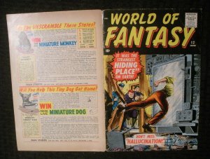 COVER ONLY 1958 WORLD OF FANTASY Atlas #12 Strangest Hiding Place GD+ 2.5