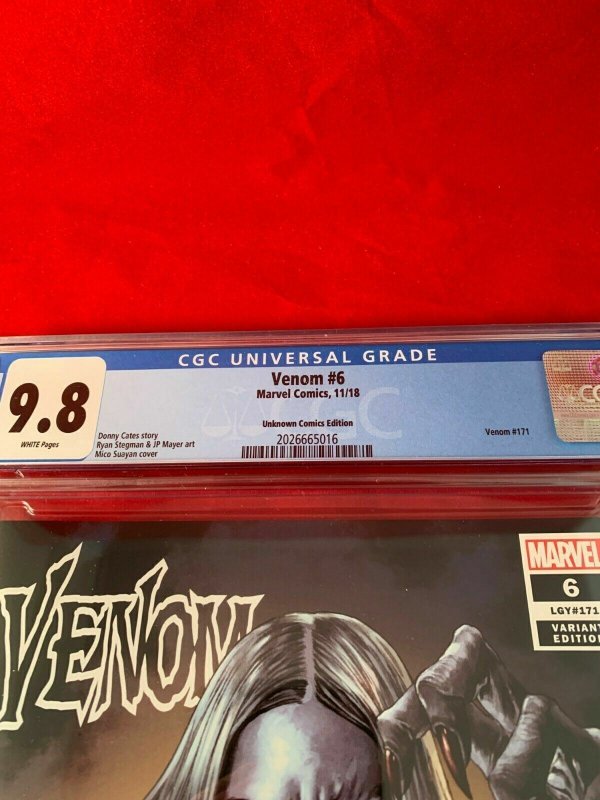 Venom #6 CGC 9.8 Mico Suayan Unknown Comics Variant