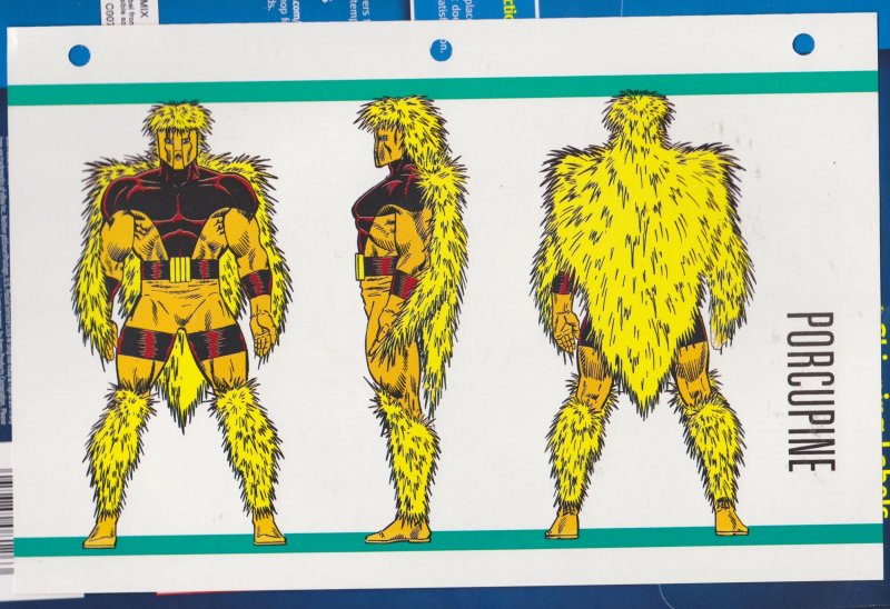 Official Handbook of the Marvel Universe Sheet- Porcupine