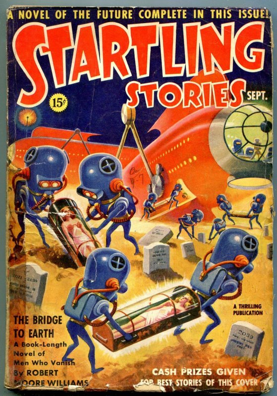 Startling Stories September 1939- Robert Moore Williams- Wild cover reading copy