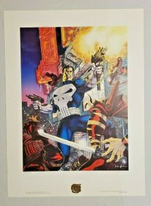 WOLVERINE & PUNISHER MARVEL SIGNED PRINTS JIM LEE BAD NIGHT FOR THE NINJAS #699 