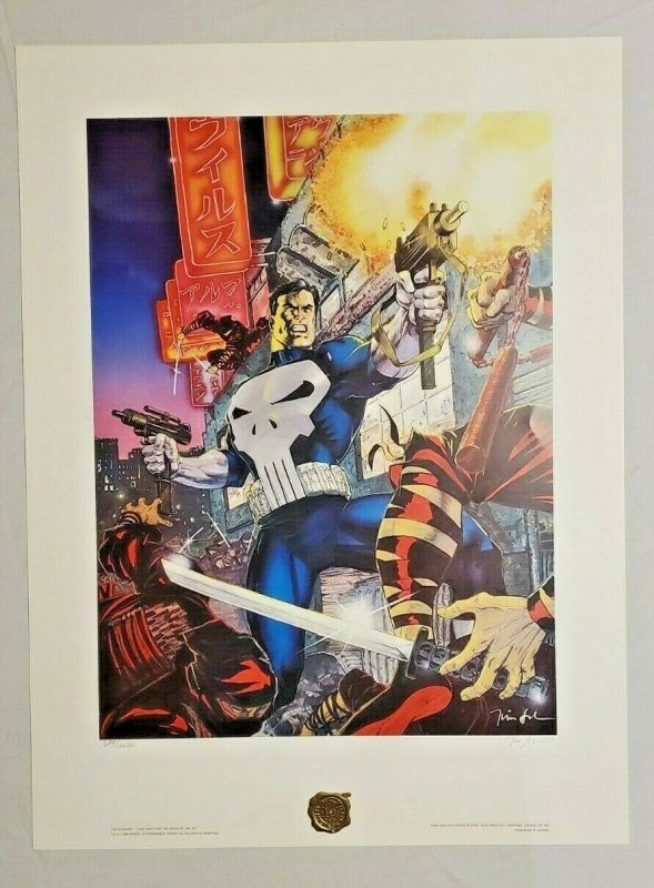 WOLVERINE & PUNISHER MARVEL SIGNED PRINTS JIM LEE BAD NIGHT FOR THE NINJAS #699