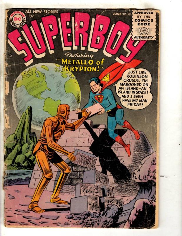 Superboy # 49 GD/VG DC Silver Age Comic Book Metallo Krypton Superman JL10